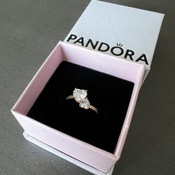 Pandora Double Heart Ring Gold