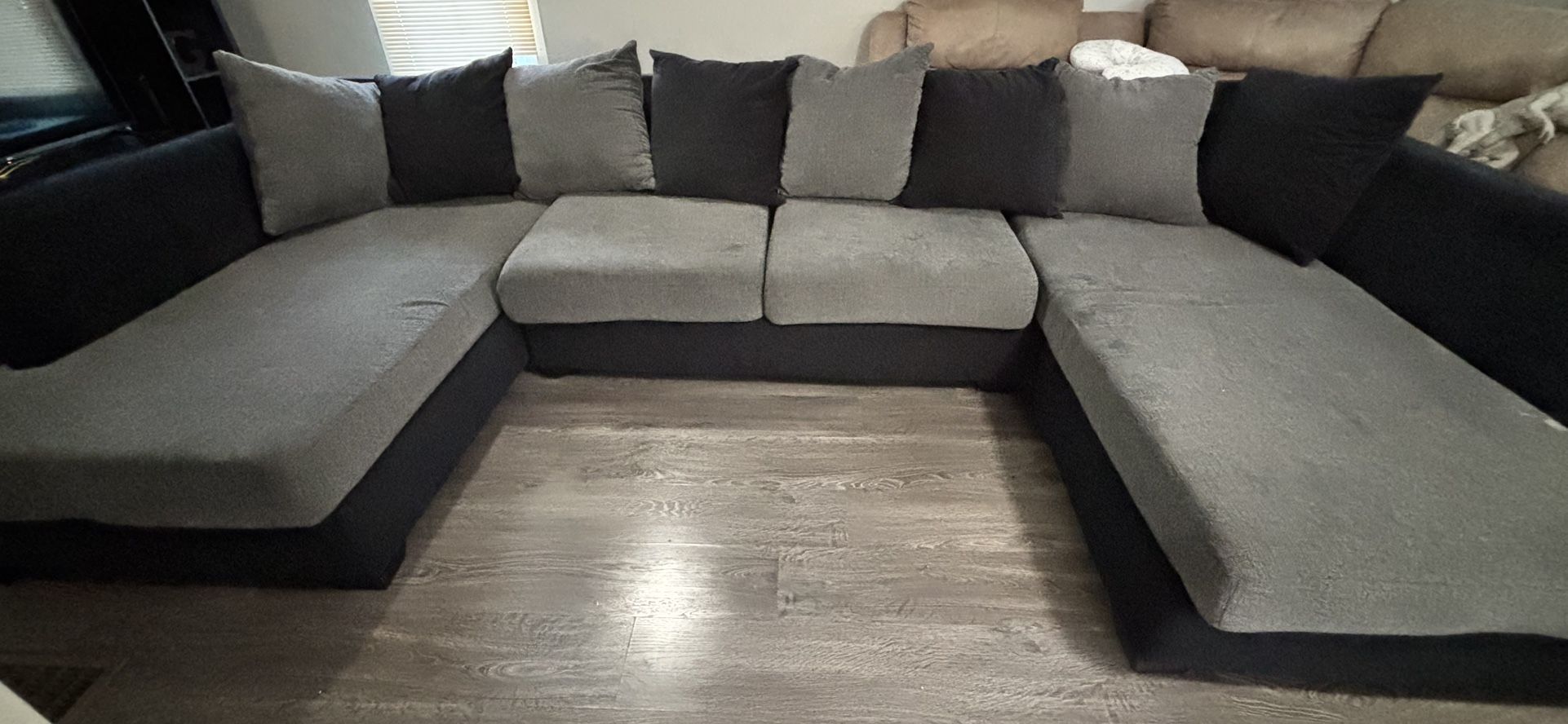 Gray and Black Sectional