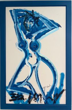 Neith Nevelson Original Acrylic on Canvas Painting