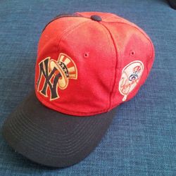 Vintage 90s NY Yankees Sports Specialties MLB Wool Snapback Hat Uncle Sam Logo