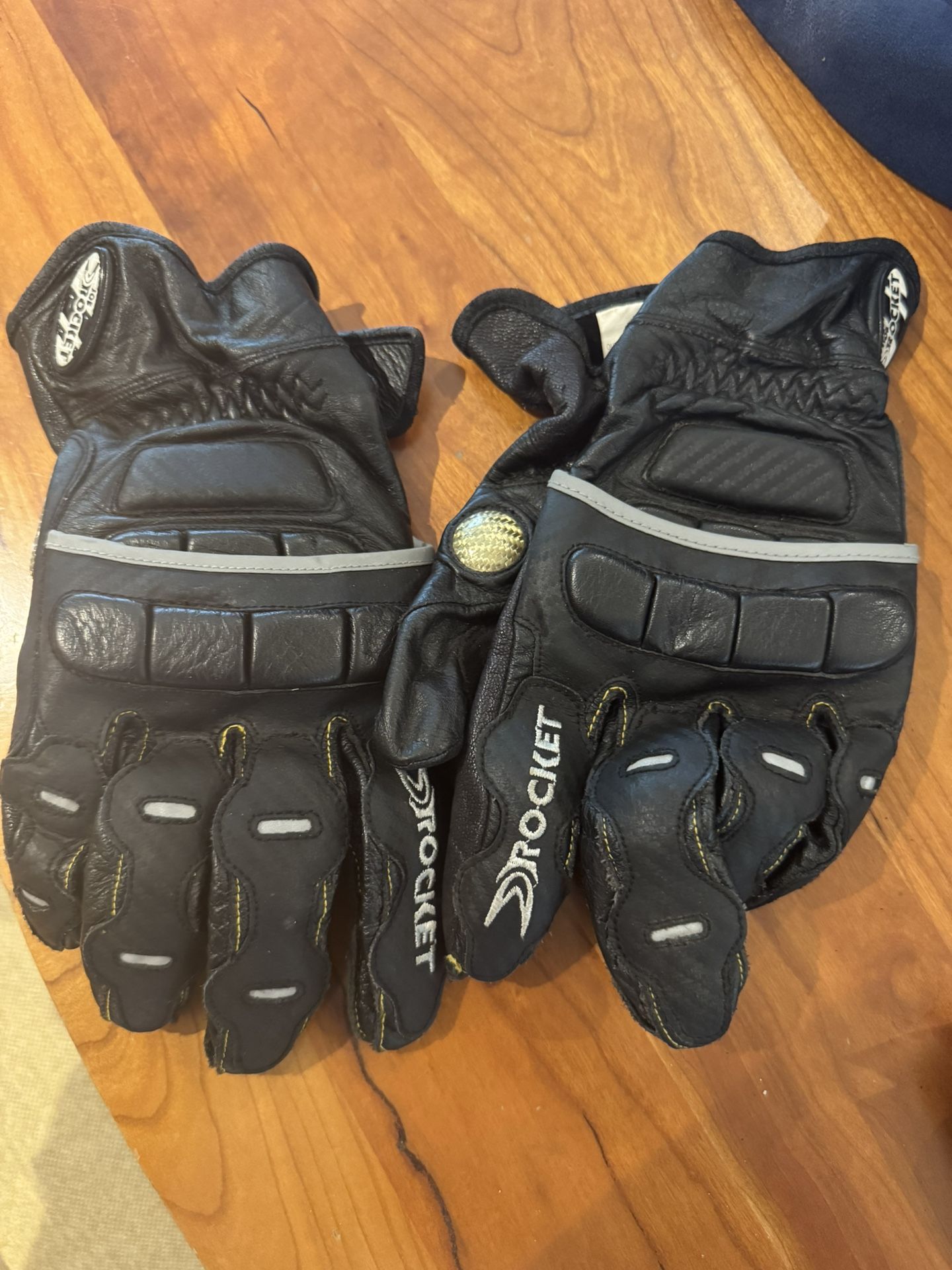 Joe Rocket Men’s Large Armored Leather Motorcycle Gloves – Black