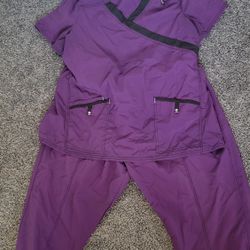 XL Purple Scrub Set
