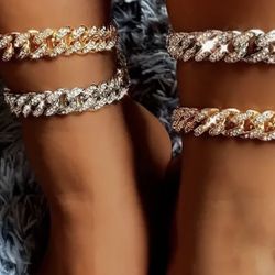 Silver Cuban Link Anklet