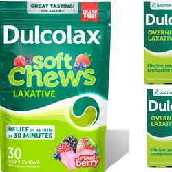 Dulcolax Soft Chews 30ct + Pills 25ct (2 Pack)  Laxative Constipation Relief
