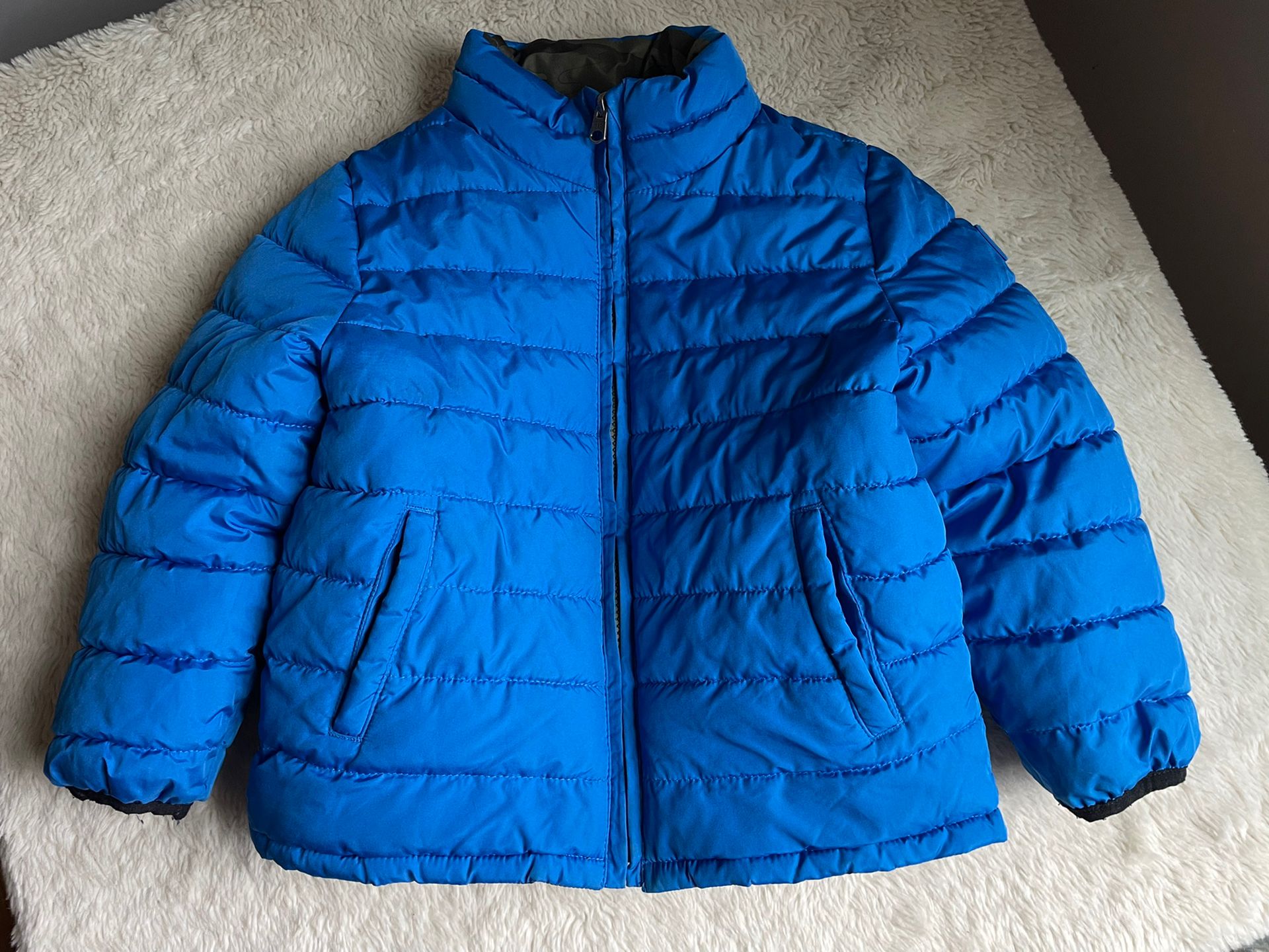 Baby Gap 4T Reversible Blue Green Camo Boys Winter Puffer Jacket 2 In 1 
