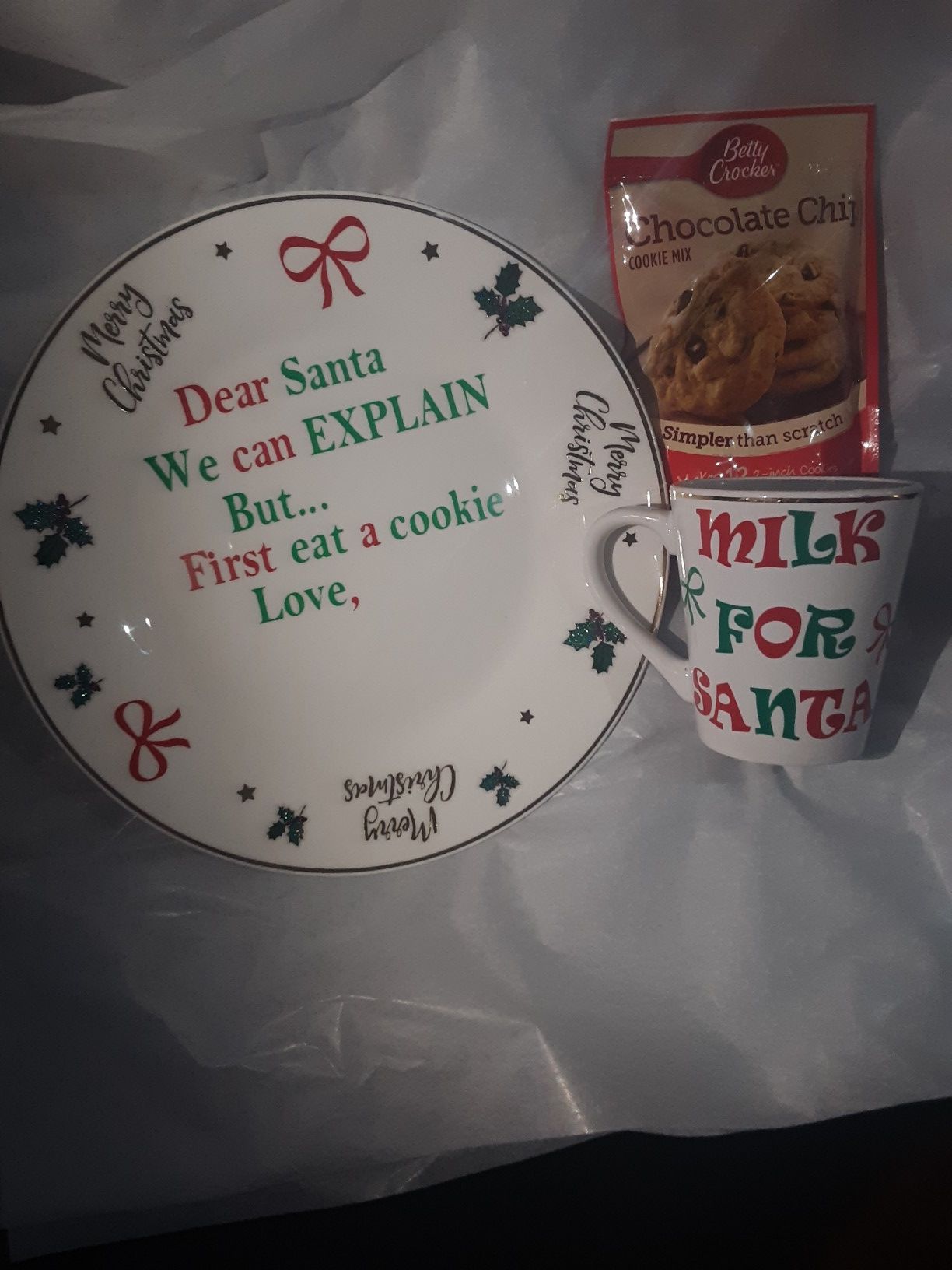 Customized santa plate and cup