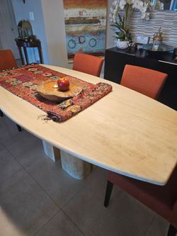High-quality cast marble table + 6 chairs