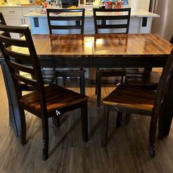 Solid Wood Dining Table with 6 Chairs. Rustic Farm Charm!