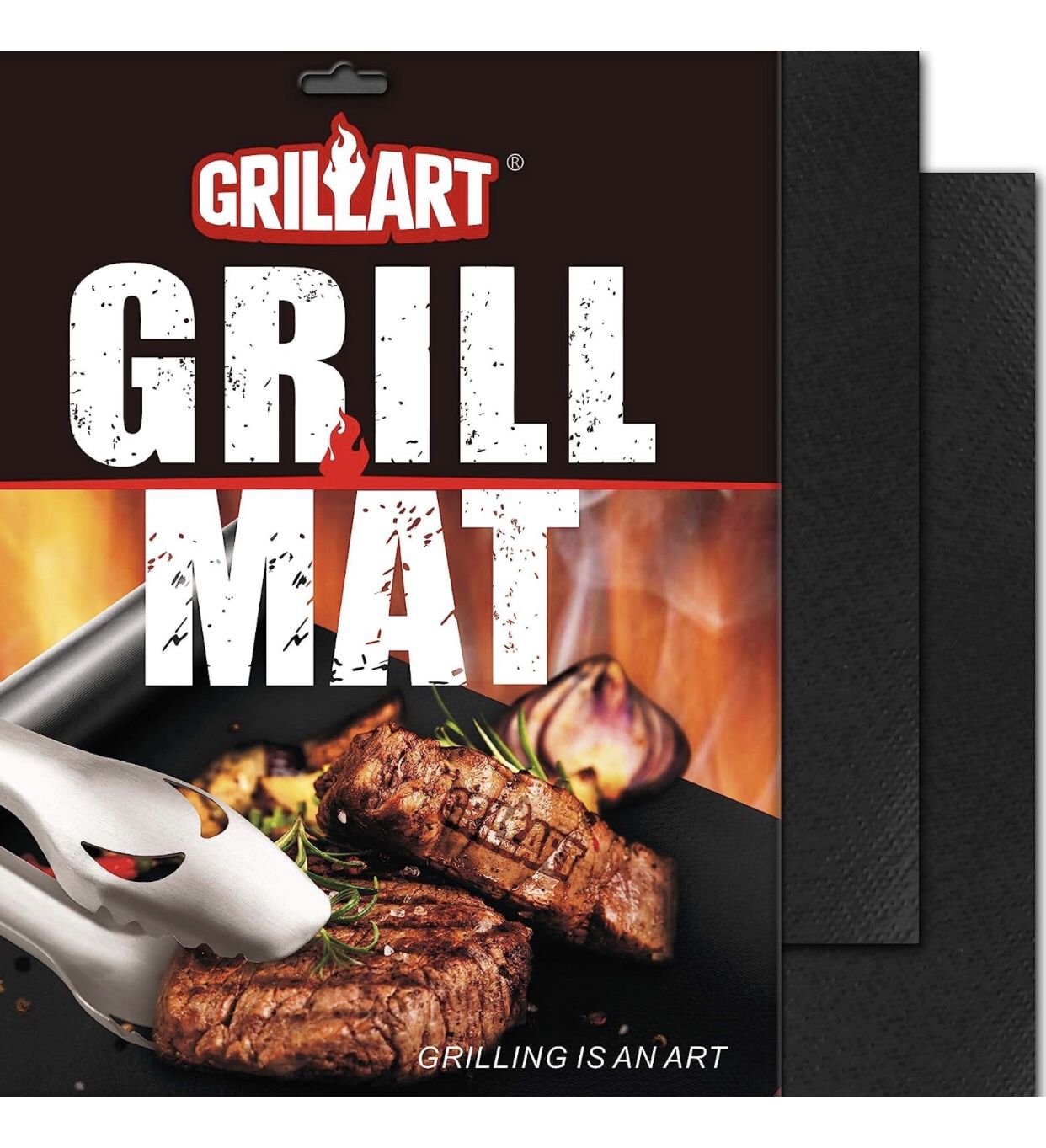 BBQ Grill Mats for Outdoor Grill - Nonstick 600 Degree Heavy Duty Grilling Mat (Set of 2) - Reusable 