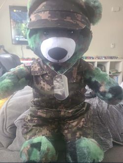 I have a build a bear with army suit and a tag no box sold as is
