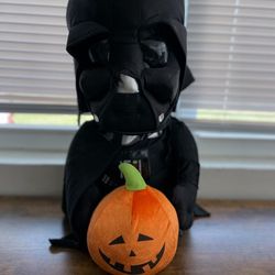 Star Wars Darth Vader Halloween Greeter Vader 21" Plush Holding Pumpkin