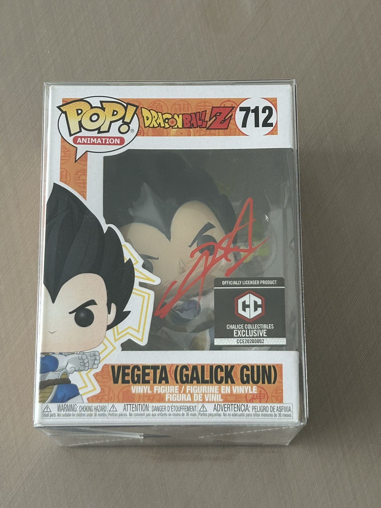 Vegeta Signed Dragon Ball Z Funko Pop. (Galick Gun) PSA CERTIFIED