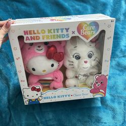 Hello Kitty And Care Bear Stuffed Doll Set