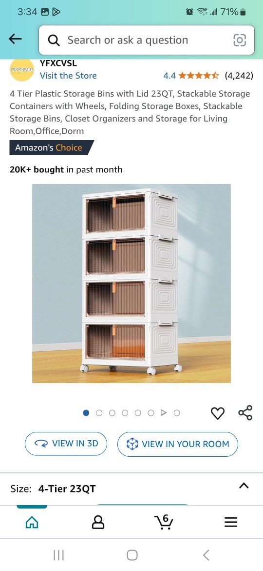 4 Tier Plastic Storage Bins with Lid 23QT, Stackable Storage
Containers with Wheels, Folding Storage Boxes, Stackable
Storage Bins, Closet Organizers