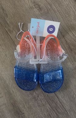 Cat & Jack Kids Glitter Jelly Sandals Size 6