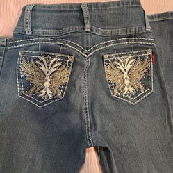 rhinestone flared jeans