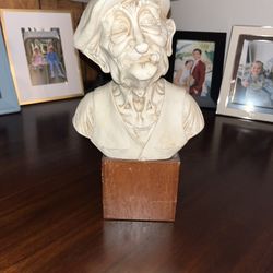 VTG  Capodimonte Old Man Smoking Cigar Bust Sculpture by Giuseppe Armani