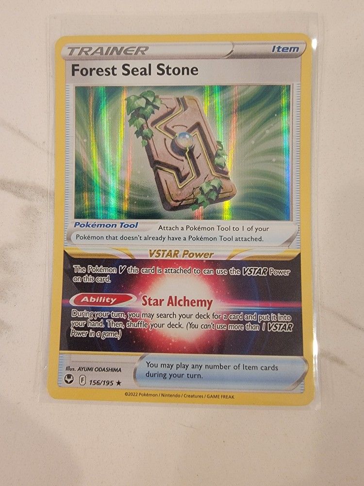 Forest Seal Stone 156/195 - Silver Tempest - Pokemon TCG - Rare Holo - NM