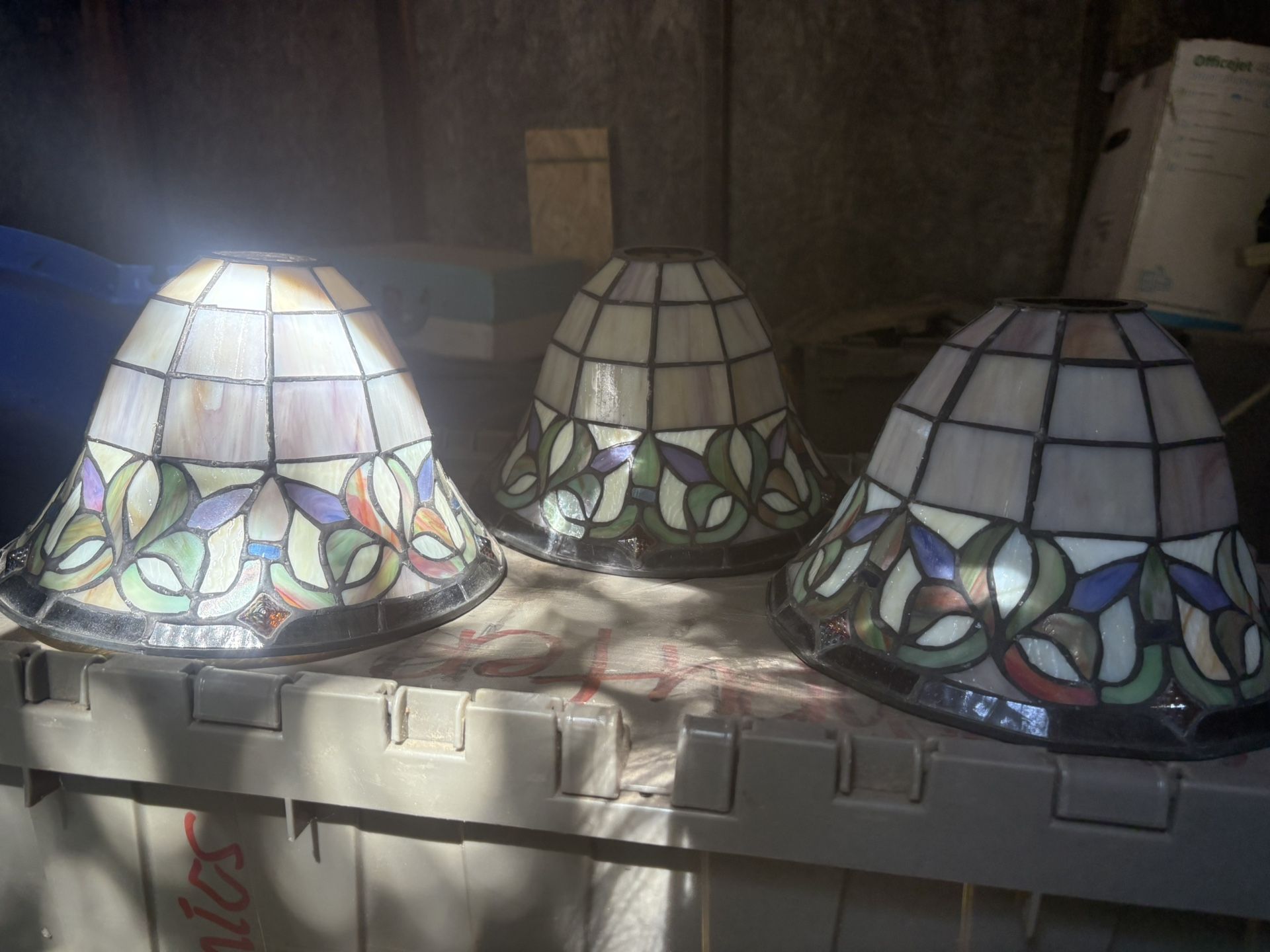 3 Vintage Tiffany Lamp Shade Covers