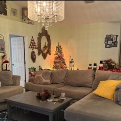 Comfortable Couch Comes With Round Chair Just Looking For New Color