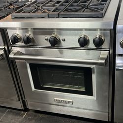 Wolf 30”Wide All Gas Range Stove In Stainless Steel 