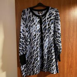 Bob Mackei Wearable Art Long Sleeved Cardigan 3XL 