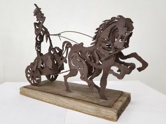 Mid century Brutalist metal art