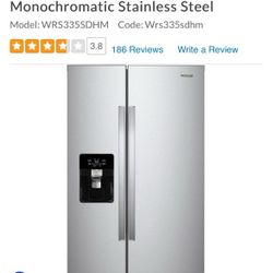 Whirlpool Stainless Steel Refrigerator 