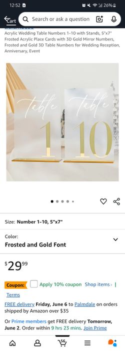 Acrylic Table Numbers For Partys.