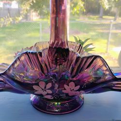 Fenton Carnival Glass Flower Basket 