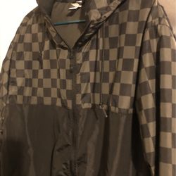 Independent Black And Grayish  Windbreaker 