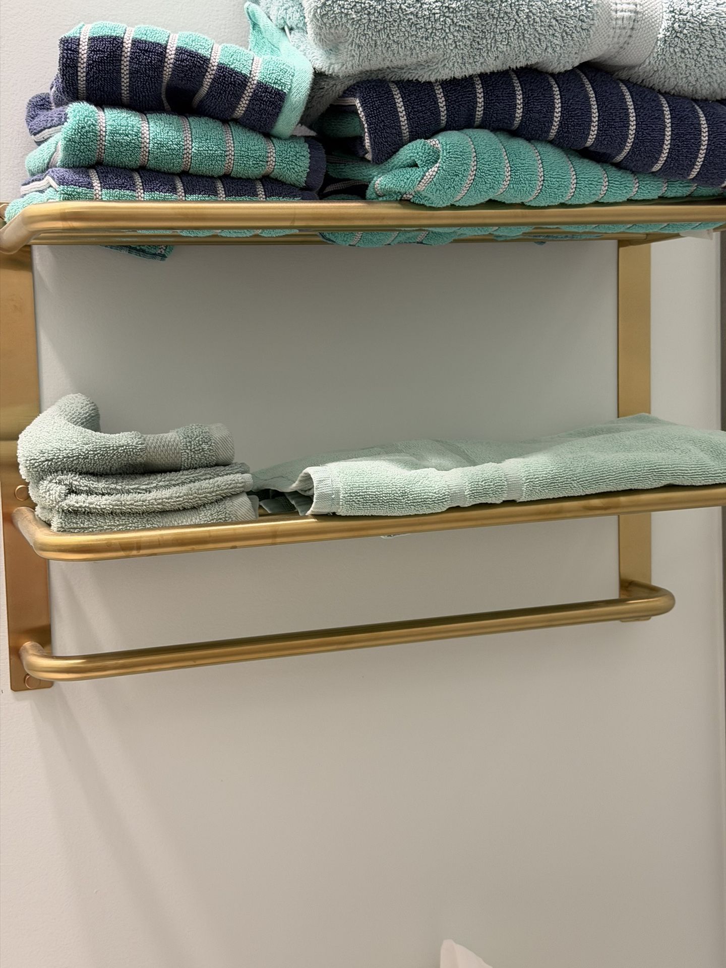 NEW. Heavy Duty wall mounted Champagne Gold towel Rack Champagne gold