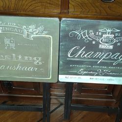 Set of four (4)Tuscan Wine Theme TV Trays