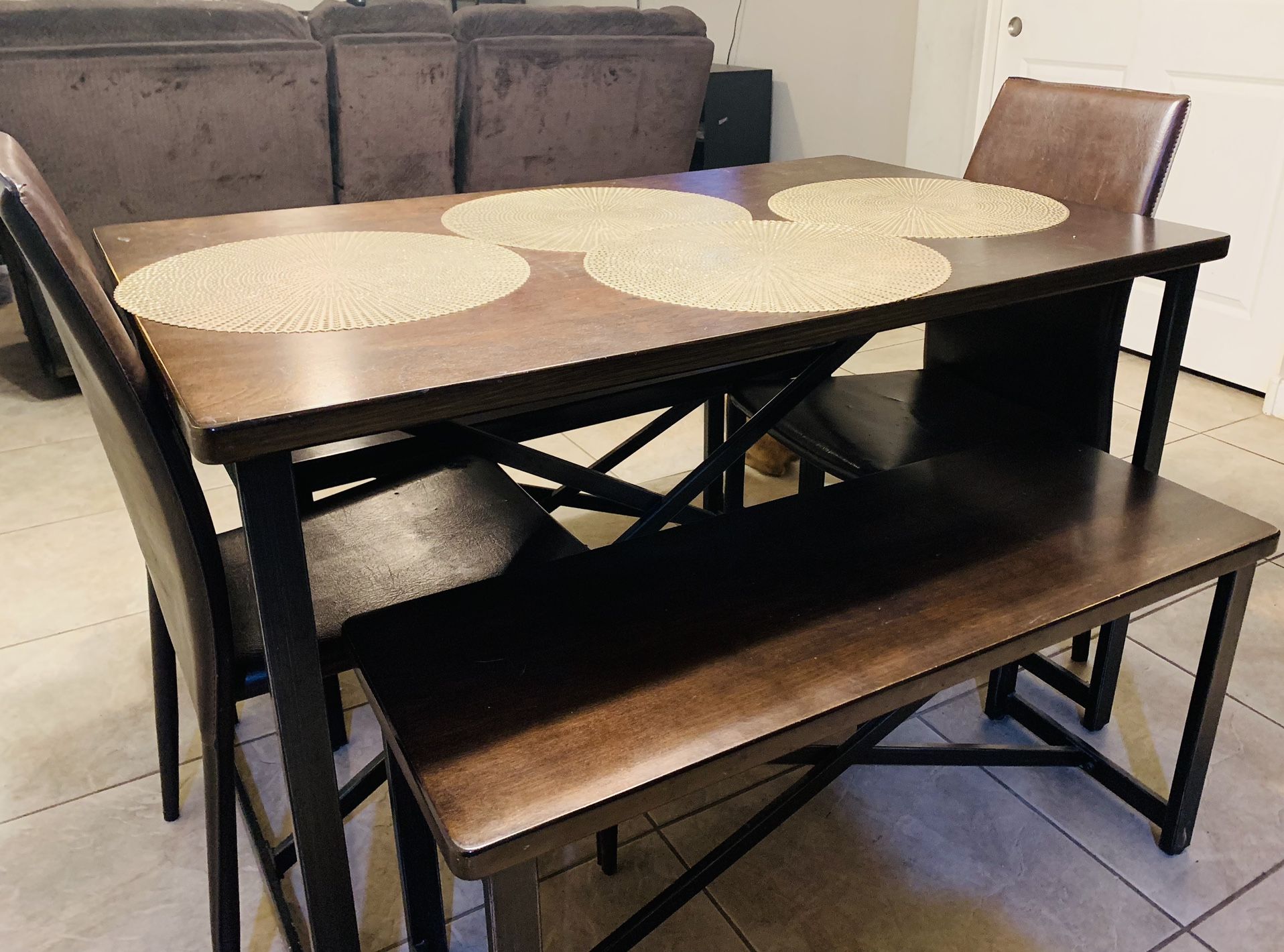 Dark Brown Wooden Kitchen Table