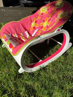 Baby Rocker Bouncer Seat Pink Floral