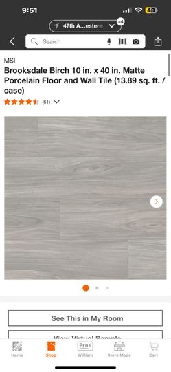 10 X 40 Brooksdale Birch Ceramic Tile