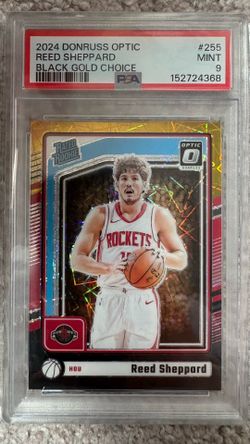 2024 rated rookie Reed Sheppard black gold /8 PSA 9