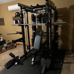 Smith Machine 400 | Adjustable Bench | 245lb Cast Iron Olympic Weights | 7ft Olympic Bar | Fitness | Gym Equipment | FREE DELIVERY/INSTALLATION 🚚 🛠️