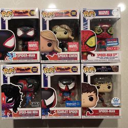 Spiderman Funko Pop Set *MINT* Marvel Exclusive Across Spiderverse Miles Morales Peter Parker