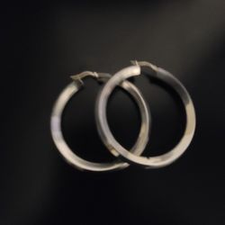 .925 Sterling Silver Large HOOP Earrings 