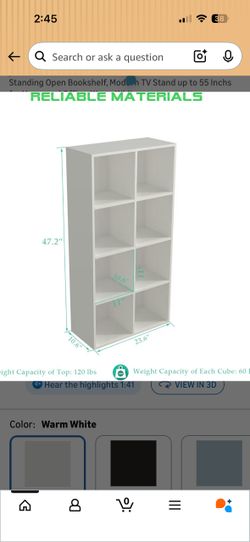 8-Cube Storage Shelf Bookcase - Wooden 4-Tier