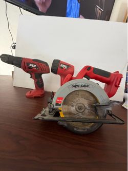 Skil 14.4V Cordless Drill, Flashlight & Skilsaw Circular Saw – No Batteries – Untested