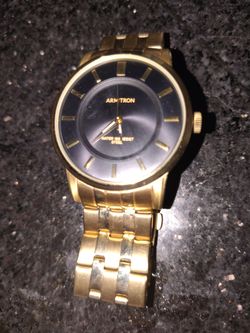 Stainless steel gold watch