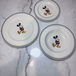 Vintage Disney Mickey Mouse Plates 