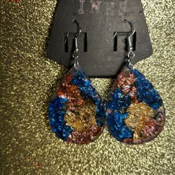 Hand Made One Of A Kind Resin Earrings