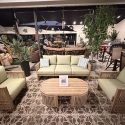 4pc Eucalyptus Outdoor Patio Set 