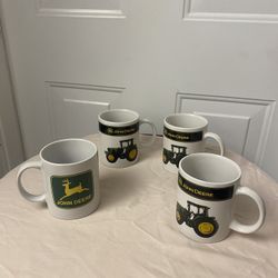 John Deere Tractor Mugs Set Of 3 Plus 1 Green And Yellow Deer Mug 