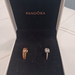 BEAUTIFUL  SILVER & TIARA  PANDORA RINGS ......😁😊😍