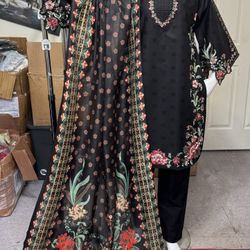 Black Cotton Party Wear Dress