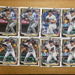 2024 BOWMAN PITTSBURGH PIRATES 8 CARD ROOKIE LOT 